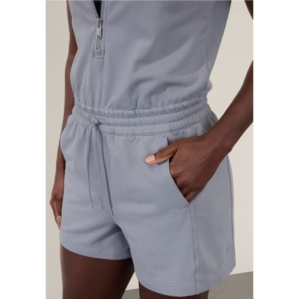 Athleta L Retroterry Romper Storm Cloud Garment Dye Grey891762002 XL/TG - Picture 3 of 7